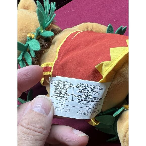 Winnie The Pooh 8” Mini Bean Bag Plush Disney Store Honolulu Pooh - Picture 8 of 8